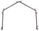 Giles 13/16" 4-Sided Bay Window Curtain Rod, Cocoa