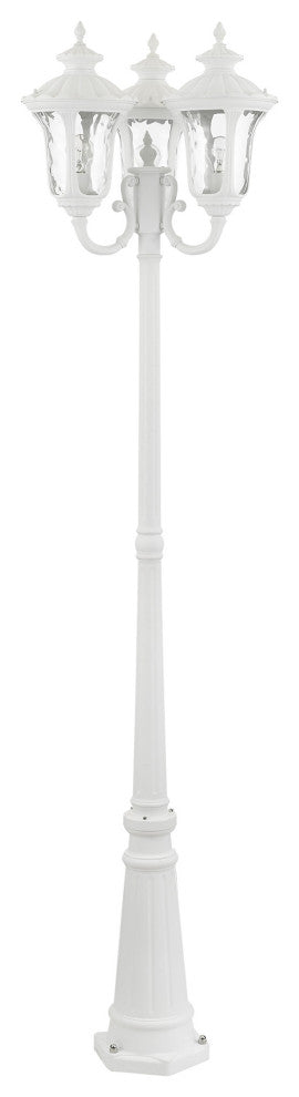 Textured White Traditional, Victorian, Sculptural, Outdoor Post Light