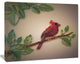Red Paper Quilling of Cardinal Bird, Floral Canvas Art Print, 40"x30"