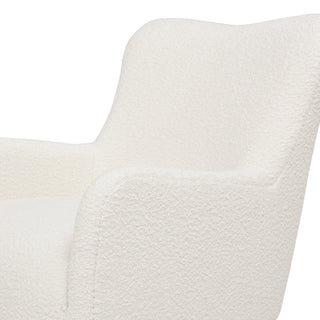 Nimbus 27.5" Curved Accent Chair, Ivory White Boucle