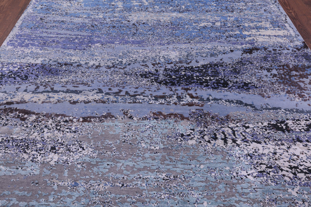 Wool & Silk Modern Hand Knotted Rug 7' 11" X 10' 2" - Q14877