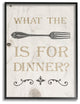 What The Fork Funny Typography Wood Look Oversized Framed Giclee Art, 16"x20"