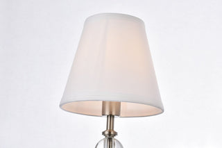 Beau 2-Light Bath Sconce, Satin Nickel With White Fabric Shade