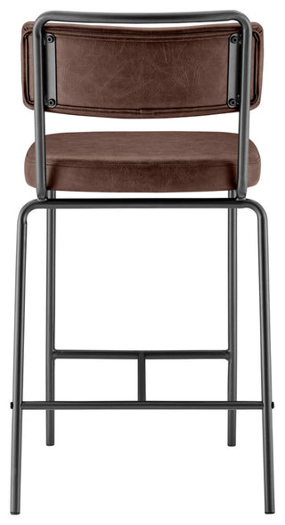 Zander Counter Stool, Toasted Dark Brown, Pu