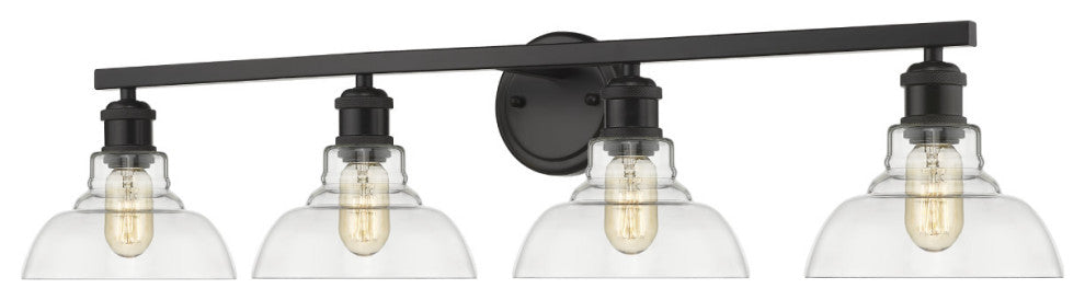 Golden Lighting 0305-BA4 Carver 4 Light 8"W Vanity Light - Matte Black /