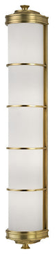 Albany, 4 Light, Wall Sconce, Aged Brass Finish, White Glass