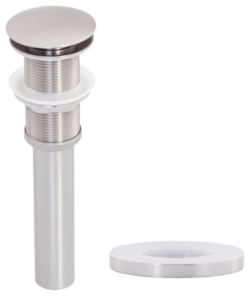 Novatto NSFC-168T001BNT TY Glass Vessel Bathroom Sink Set - Brushed Nickel