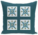 Four Square Geometric Print Outdoor Pillow, Deep Sea, 20"x20"