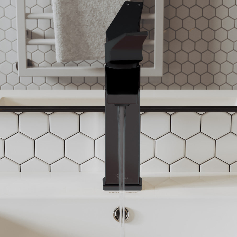 Voltaire Single Hole Single-Handle Bathroom Faucet, Matte Black