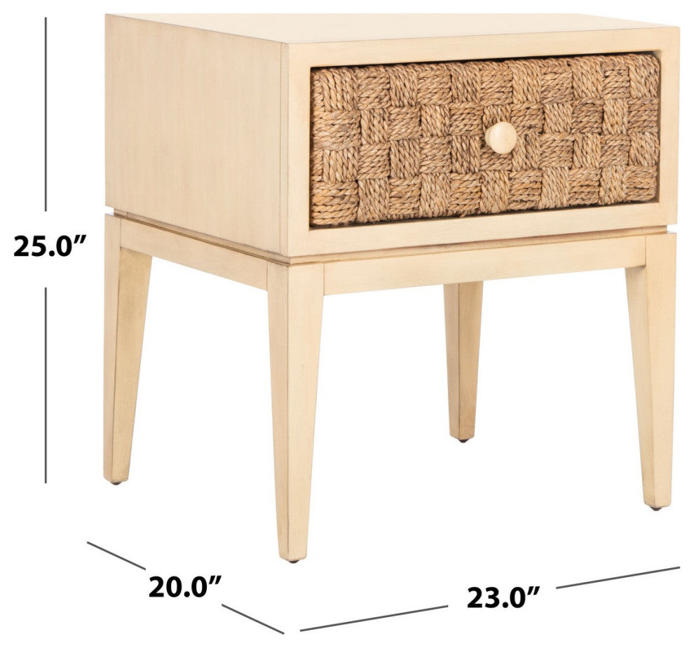 Safavieh Couture Armand Woven Wood Nightstand, Natural