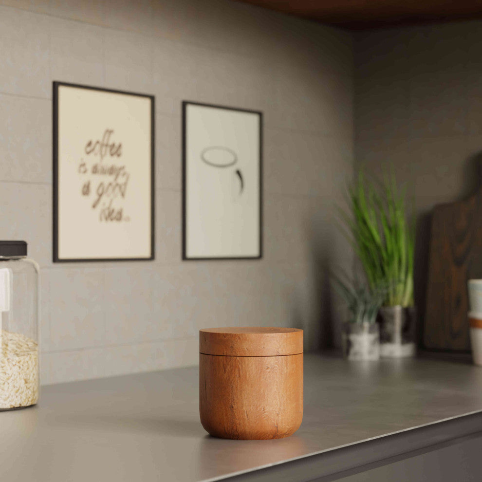 Bare Decor Spezia Teak Spice Bowl With Magnet Top Lid