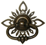 Oval Ring Pull With Carved Filigree Star Backplate, Large