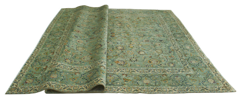 Super Vintage Distressed Calvert Lt. Green/Red Rug, 10'2 x 13'0