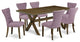 7-Piece Set, 6 Parson Dining Chairs and Dinette Table Hardwood Frame