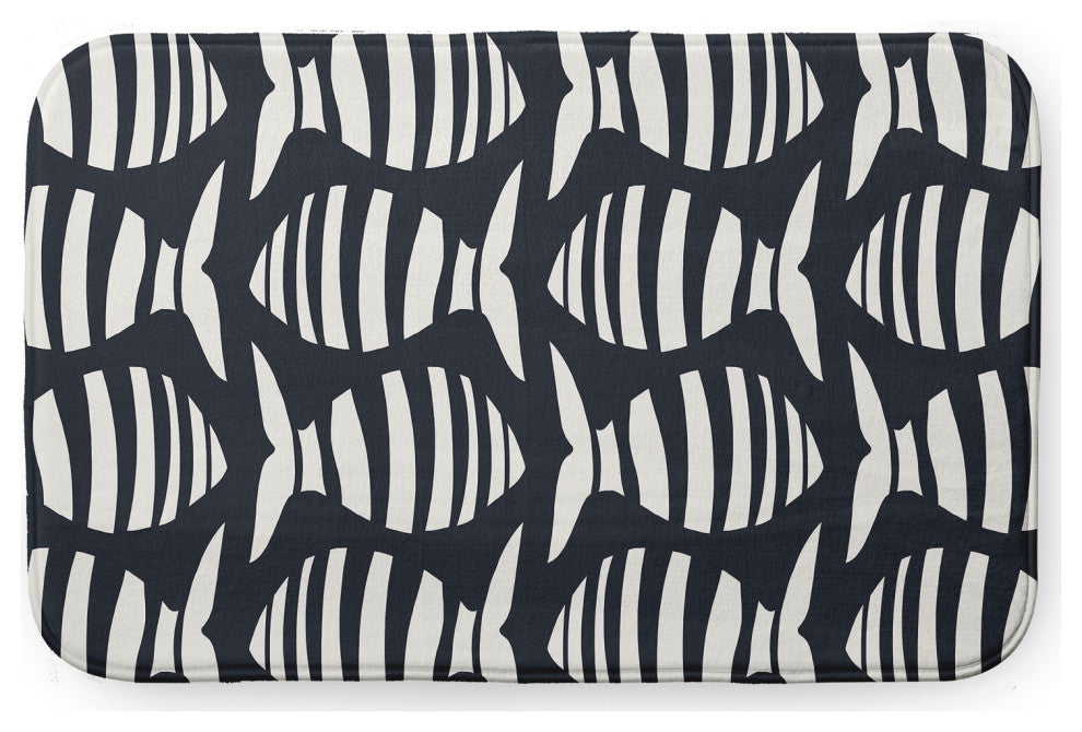 24" x 17" Swimming School Bathmat, Shark Blue