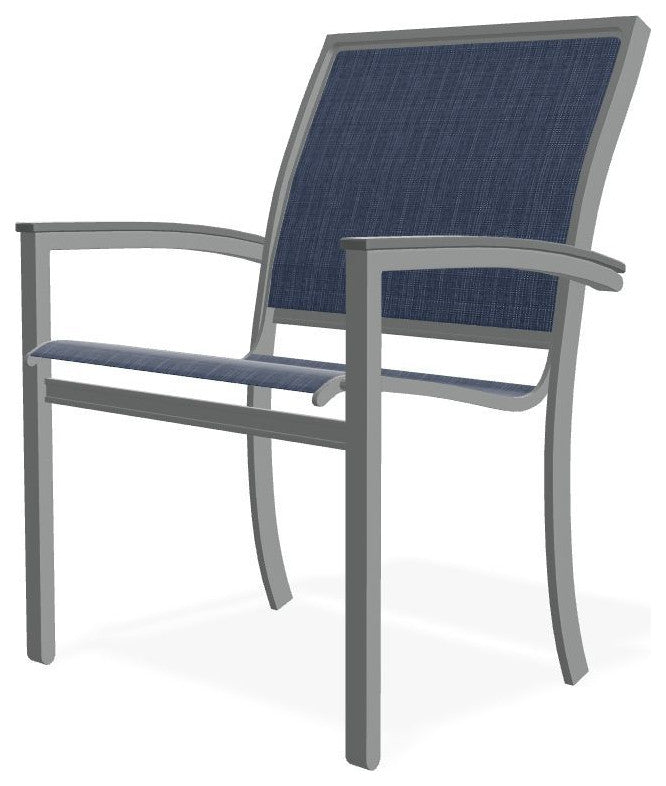 Bazza Sling Stackable Outdoor Dining Chair, Mavi/Graphite