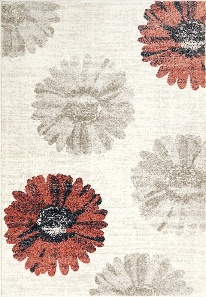 Infinity Floral Watercolor Rug, 3'11"x5'7"