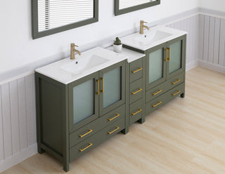 Vanity Art Vanity Set With Ceramic Top, 84", Vintage Green