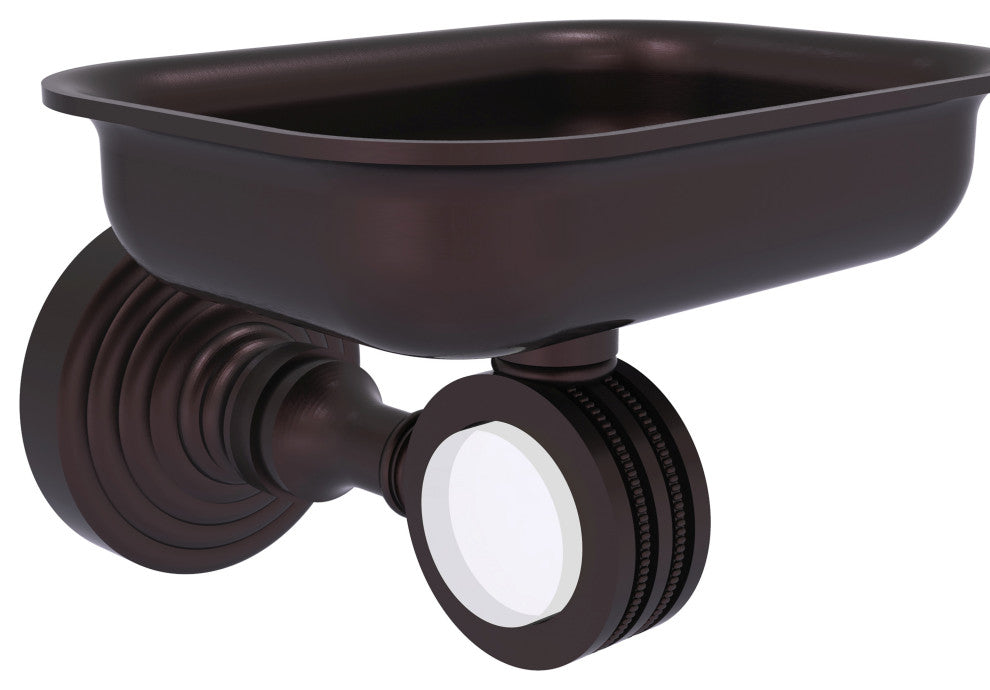 Pacific Grove Wall-Mount Soap Dish Holder with Dotted Accents, Antique Bronze