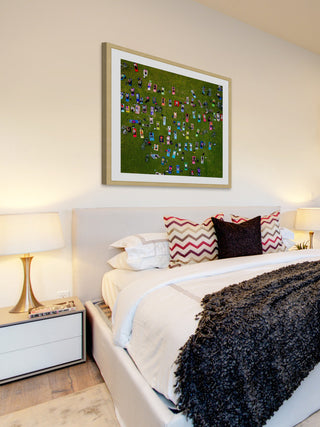 "People On Towels" Framed Print by Karolis Janulis