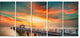 "Wooden Bridge Under Colorful Sky" Sea Bridge Wall Artwork, 5 Panels, 60"x28"