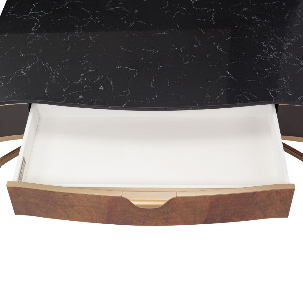 Malibu Crest Rectangular Cocktail Table - Crotch Mahogany