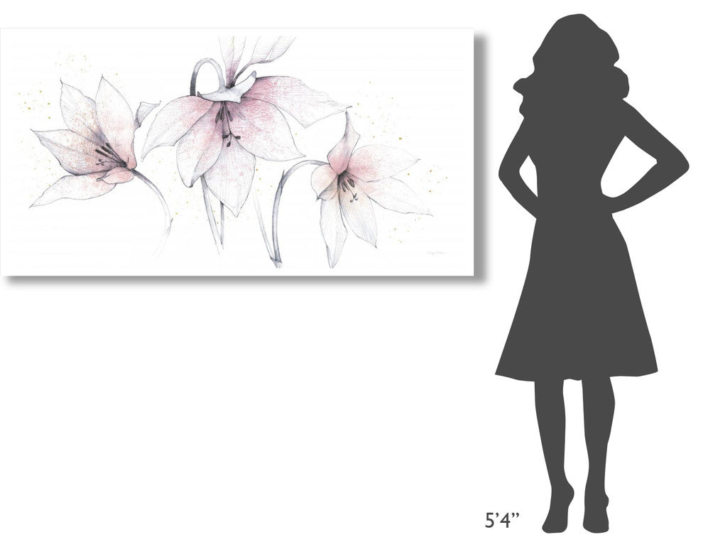 "Pink Graphite Floral Trio" Digital Paper Print by Avery Tillmon, 62"x32"