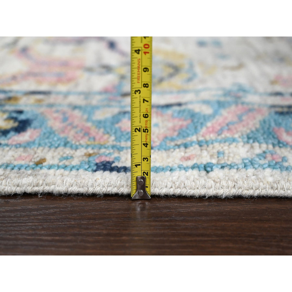 Ivory Hand Knotted Mahal Design Wool vegetable Dyes Oriental Rug 5'10"x8'10"