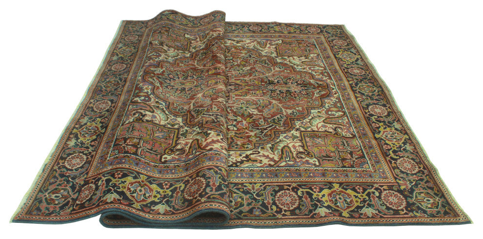 Fine Vintage Heriz Lyra Rust/Ivory Rug, 8'1 x 11'2