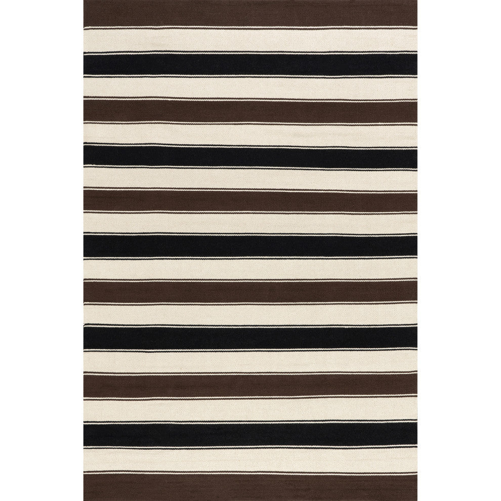 Quest Striped Cotton Area Rug, Multicolor 2'6"x8'