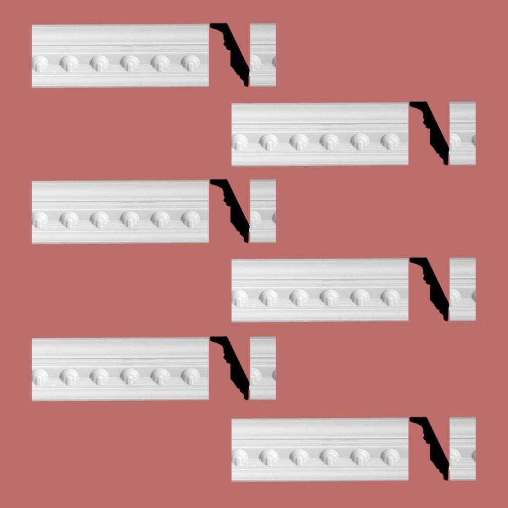 Ornate Cornice White Urethane Golfini Design 6 Pieces Totaling 567" Length