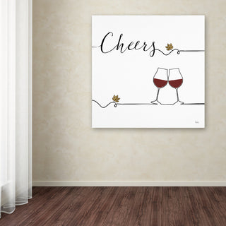 Veronique Charron 'Underlined Wine V' Canvas Art, 14x14