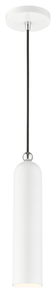 Shiny White Mid Century Modern, Minimal, Urban, Scandinavian Pendant