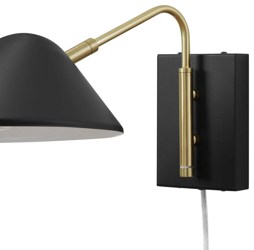Sconce Wall Lamp Light Fixture, Black, Metal, Modern Cafe Bistro Hospitality