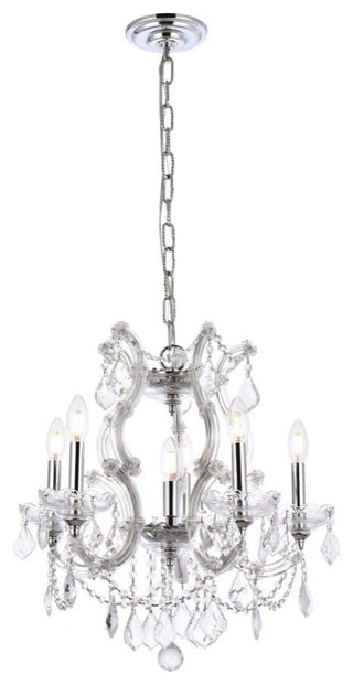 Elegant Lighting 2800D20/RC Maria Theresa 6 Light 20"W Crystal - Gold