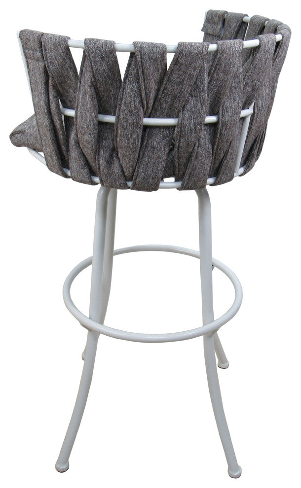 Metalona Counter Stool, Mojave Gray, White, 26"