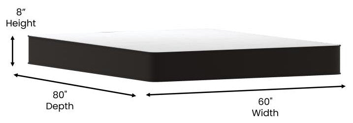 Capri Comfortable Sleep 8 Inch CertiPUR-US Certified Hybrid Mattress in a Box, Gray, Queen