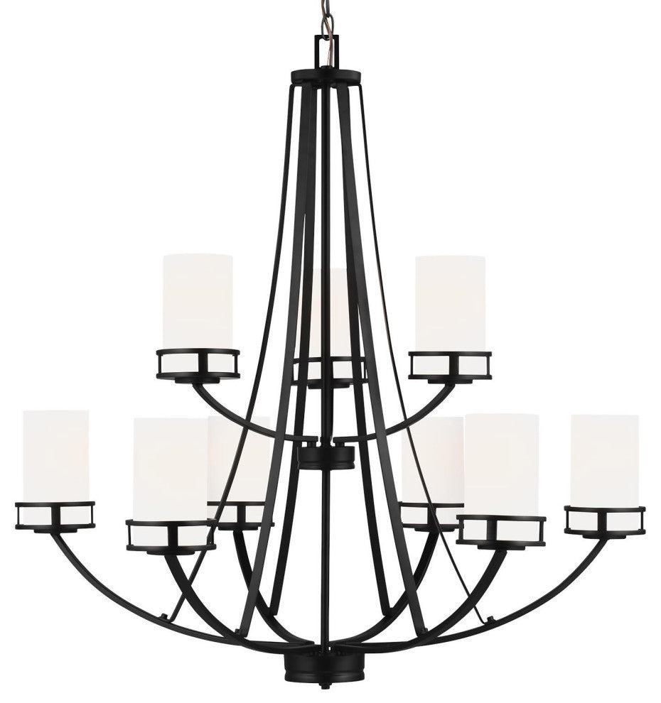 Generation Lighting 3121609 Robie 9 Light 33"W Chandelier - Midnight Black