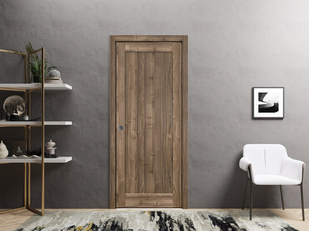 Slab Barn Door Panel 32 x 80 | Quadro 4111 Walnut