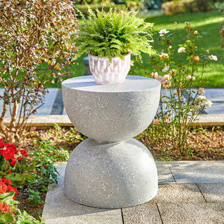 17.75'' Multi-Functional Mgo Sand Terrazzo Garden Stool, Gray