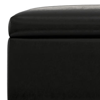 Gabbie Square Coffee Table Storage Ottoman, Midnight Black