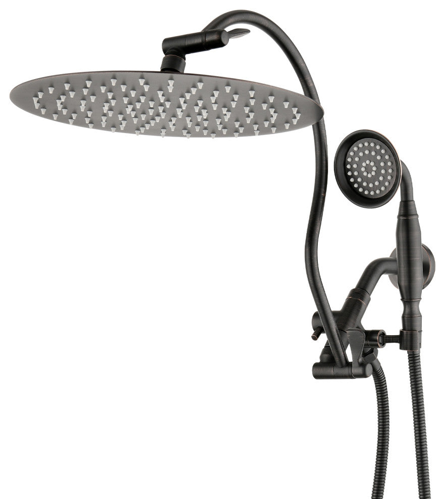 12'' Rainfall Shower Head Set with Upgraded Adjustable Extension Arm , Oil-Rubbed Bronze