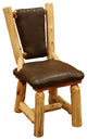 Red Cedar Log Upholstered Dining Chair, Quarter Espresso