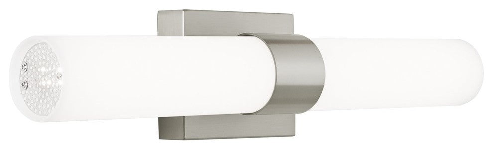 Perpetua LED 22" Bathroom Vanity Light With End Caps, Brushed Nickel