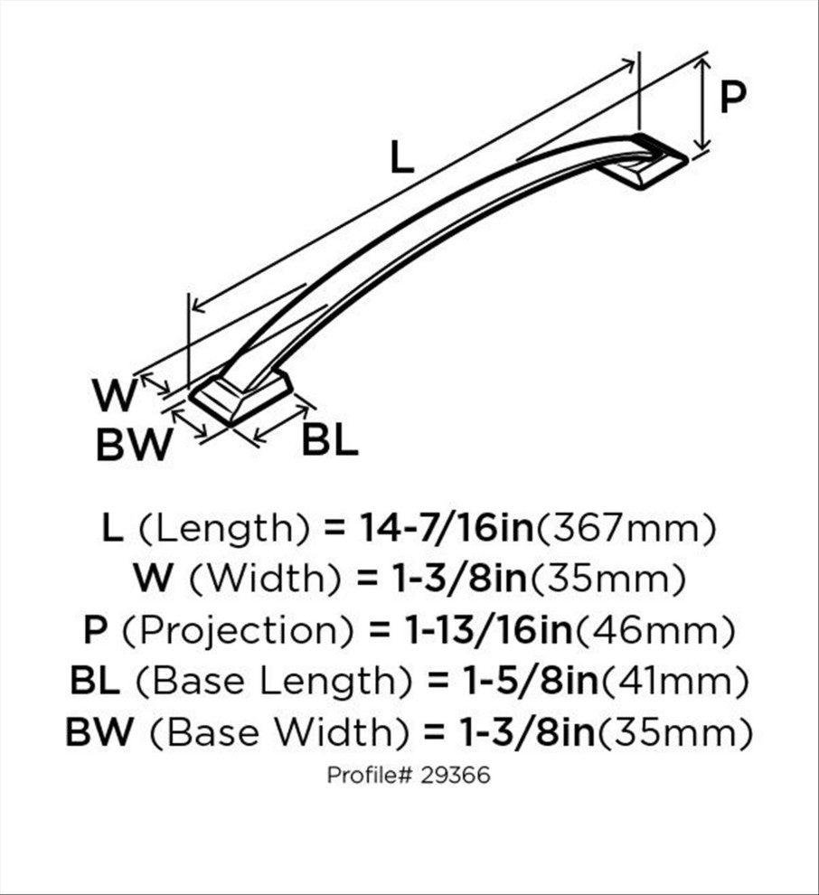 Candler 12" 305 mm Center-to-Center Black Bronze Appliance Pull