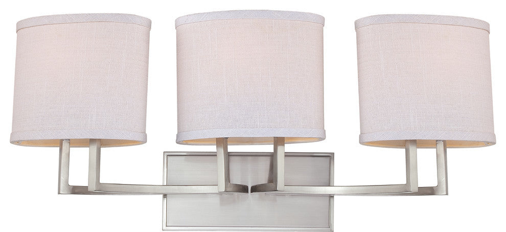 Nuvo 3-Light Gemini Vanity and Wall Light Fixture, Brushed Nickel