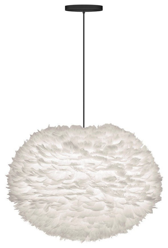Eos Large Hardwired Pendant, Black/White