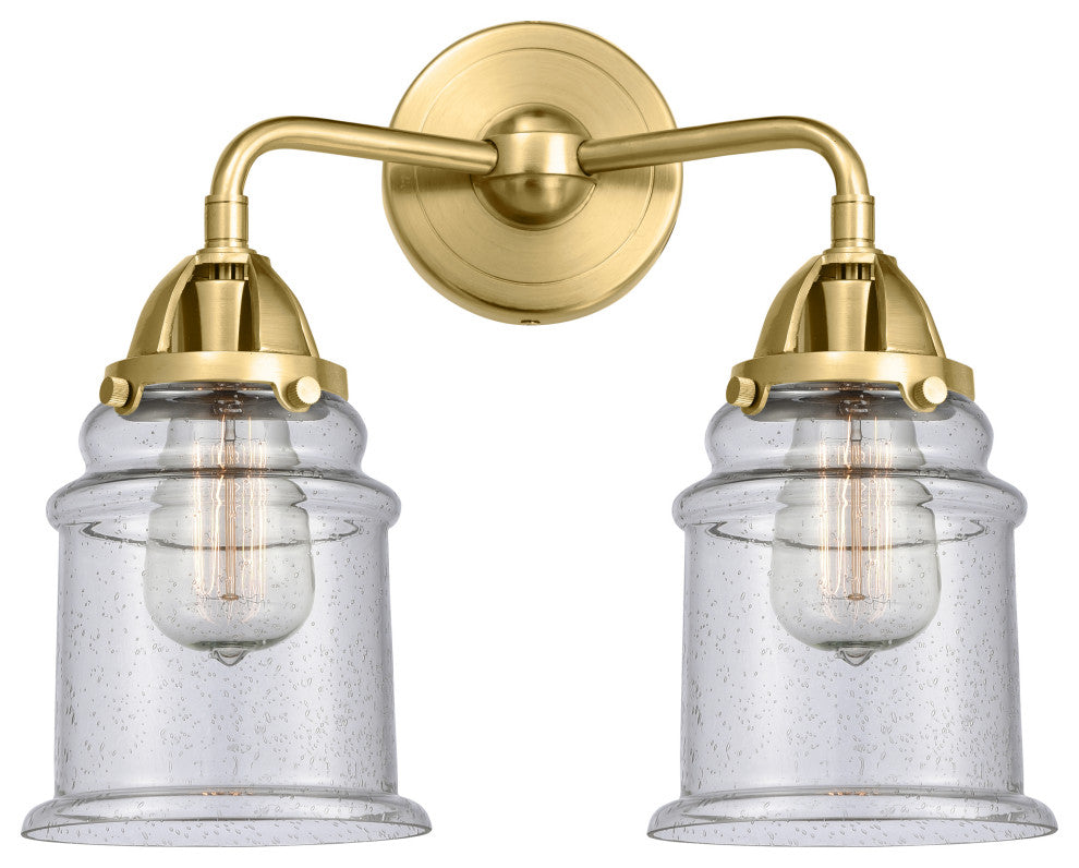 Innovations 288-2W-SG-G184-LED Canton 2 Light Bath Vanity Light, Satin Gold