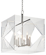 Travis, 24" Pendant, Polished Nickel Finish, Clear Acrylic