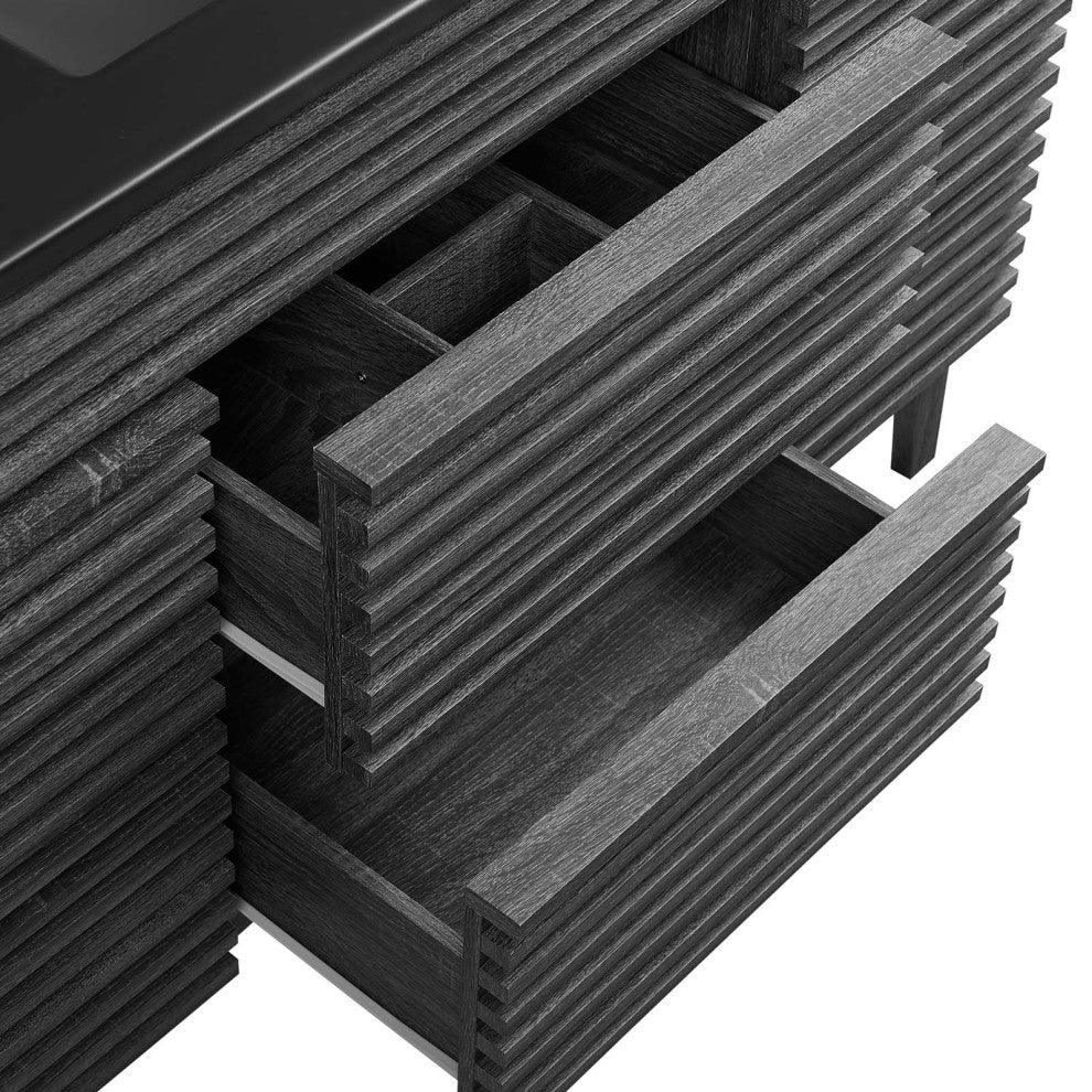 Render 48" Single Sink Bathroom Vanity, Charcoal Black